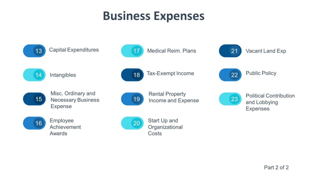 Self Employed Business Income and Expenses
